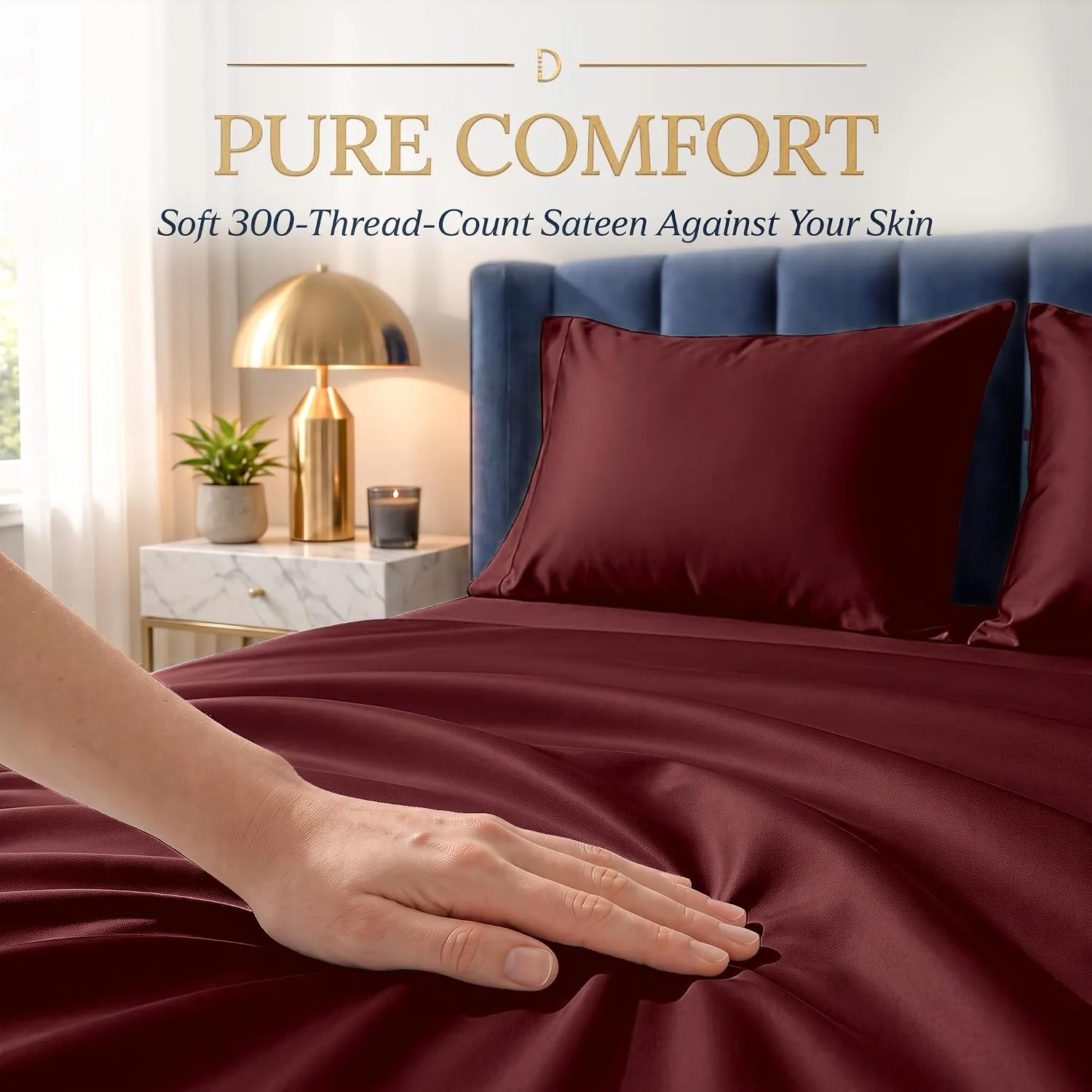 DECOLURE 100% Viscose from Bamboo Sheets Twin Size | 3 Pc Cooling Bed Set