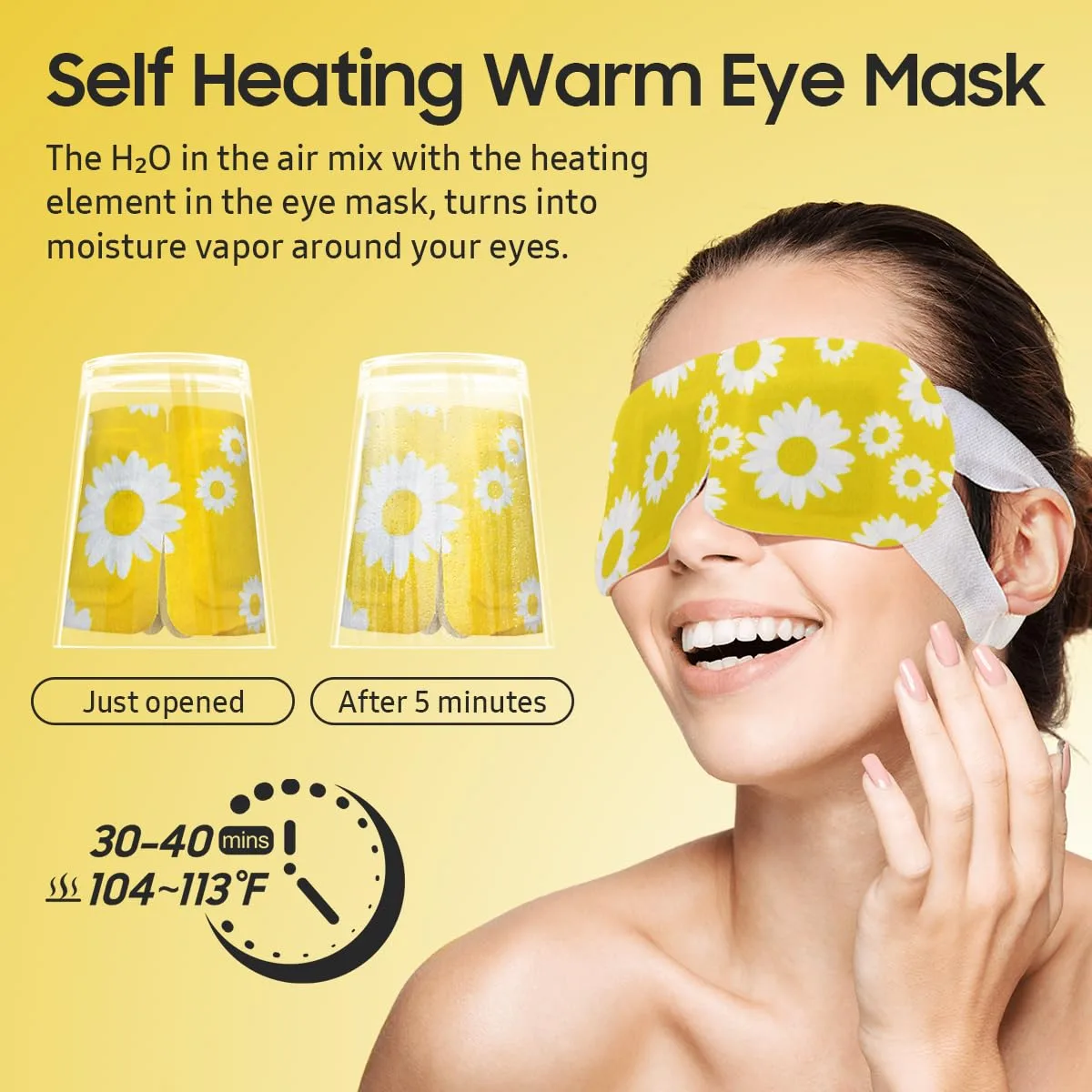 BeHoomi 30Packs Steam Eye Mask, Heated Eye Mask for Dry Eyes, Chamomile