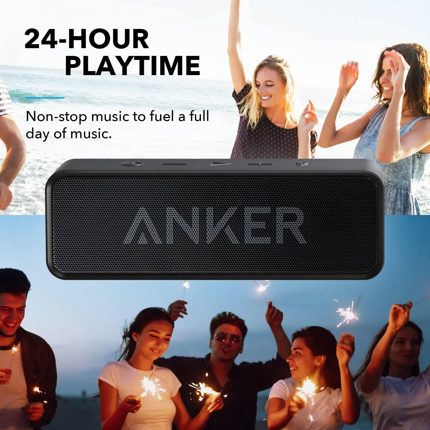 Anker soundcore Upgraded Bluetooth Speaker, IPX5 Waterproof, Stereo Sound