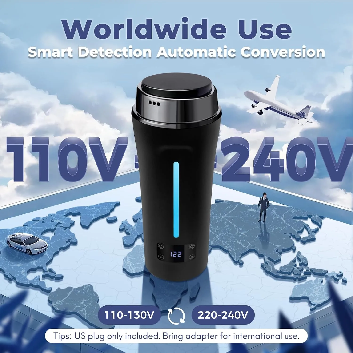 Portable Electric Travel Kettle 110-240V Dual Voltage