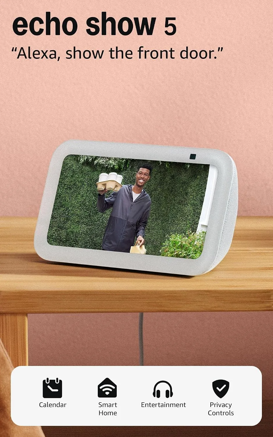 Echo & Alexa Amazon Echo Show 5 (newest model), Smart display, Designed for Alexa+, 2x the bass and clearer sound, Glacier White