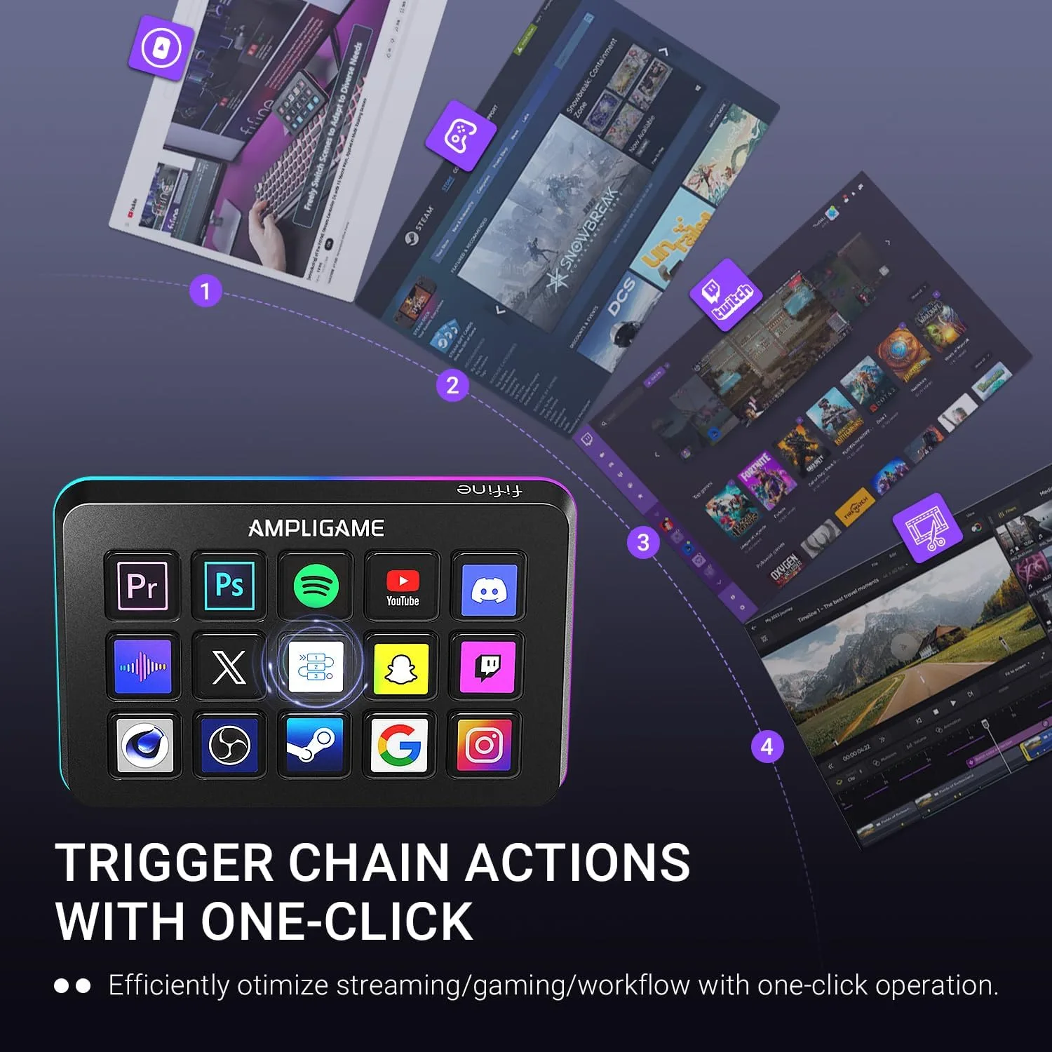 fifine D6 RGB Macro-Keyboard with 15 Programable Buttons for Multi-Tasking