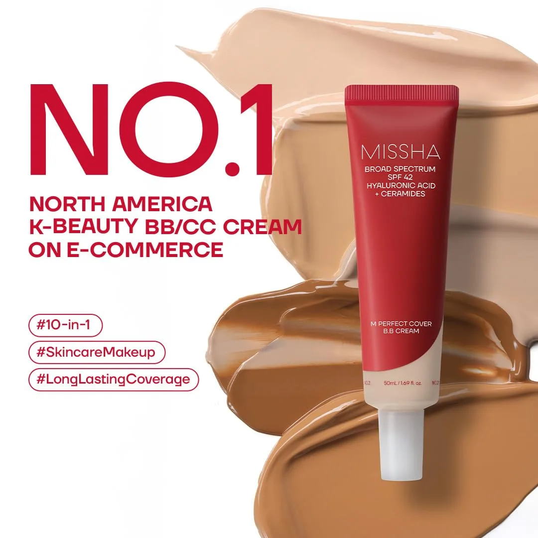 MISSHA M Perfect Cover BB Cream No.13 Bright Beige SPF 42 PA+++ 1.69 oz