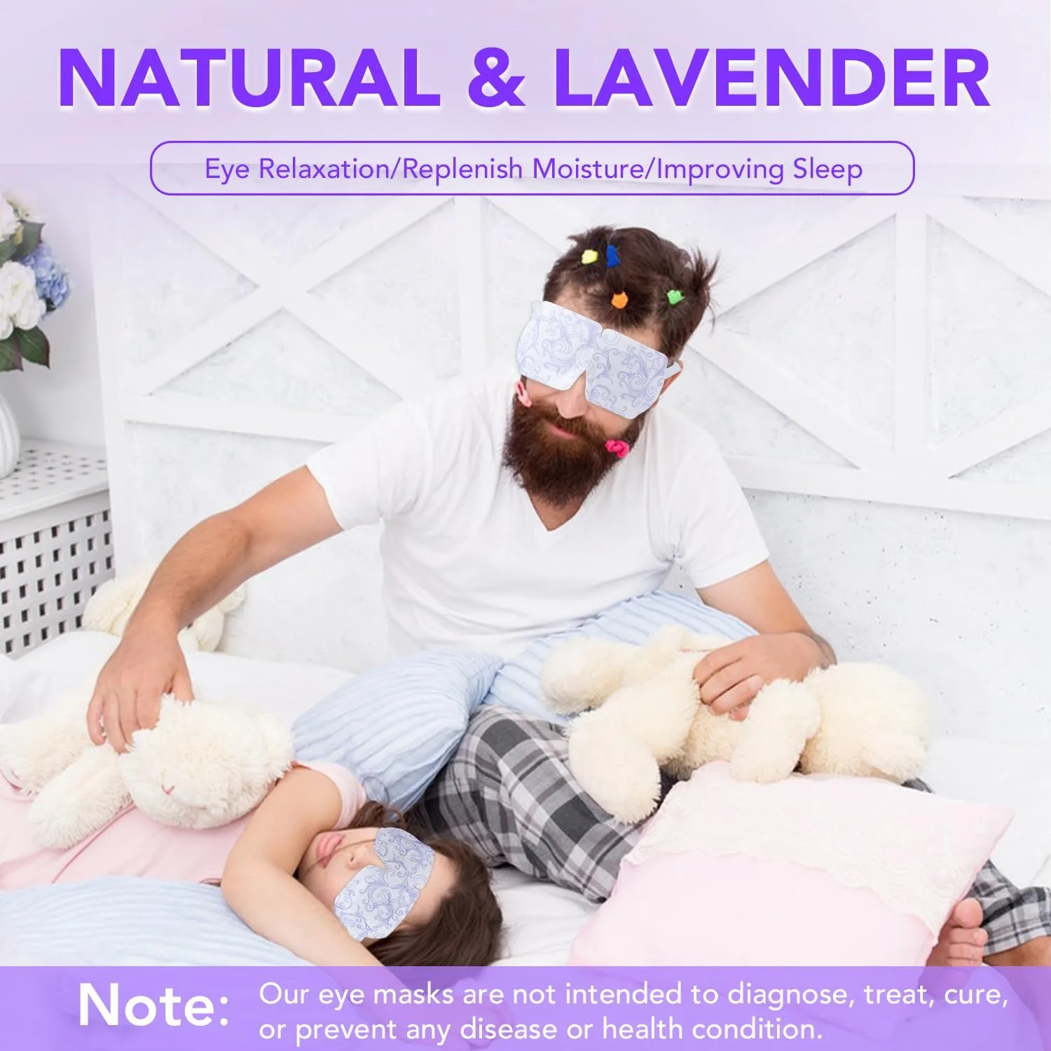 XPCARE 72 Pack Steam Eye Mask Disposable for Dry Eyes Cornea Care-Lavender