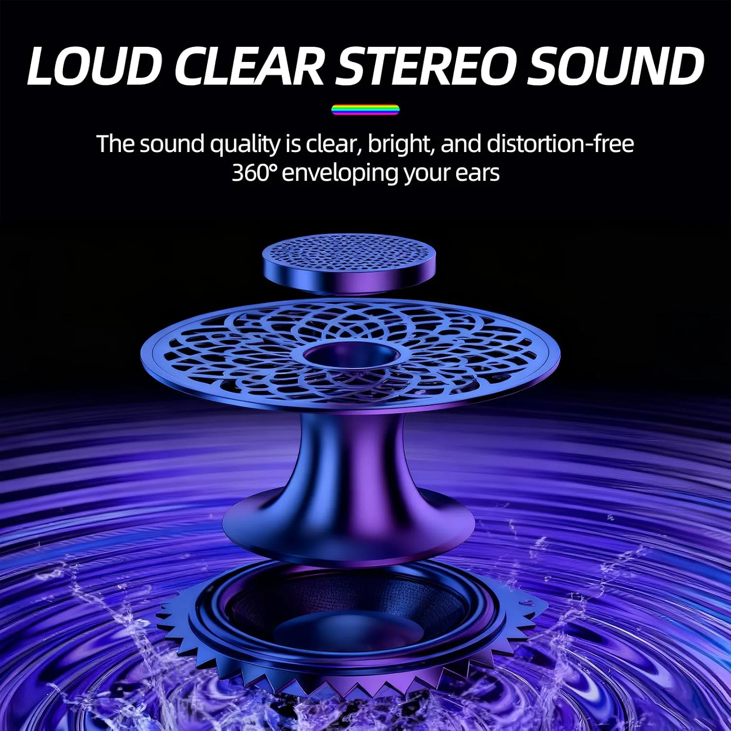 RGB Gaming Computer Speakers,USB Powered PC Sound Bar with Inline Remote Control & Dynamic Lighting for Desktop, Laptop, Monitor (Black)
