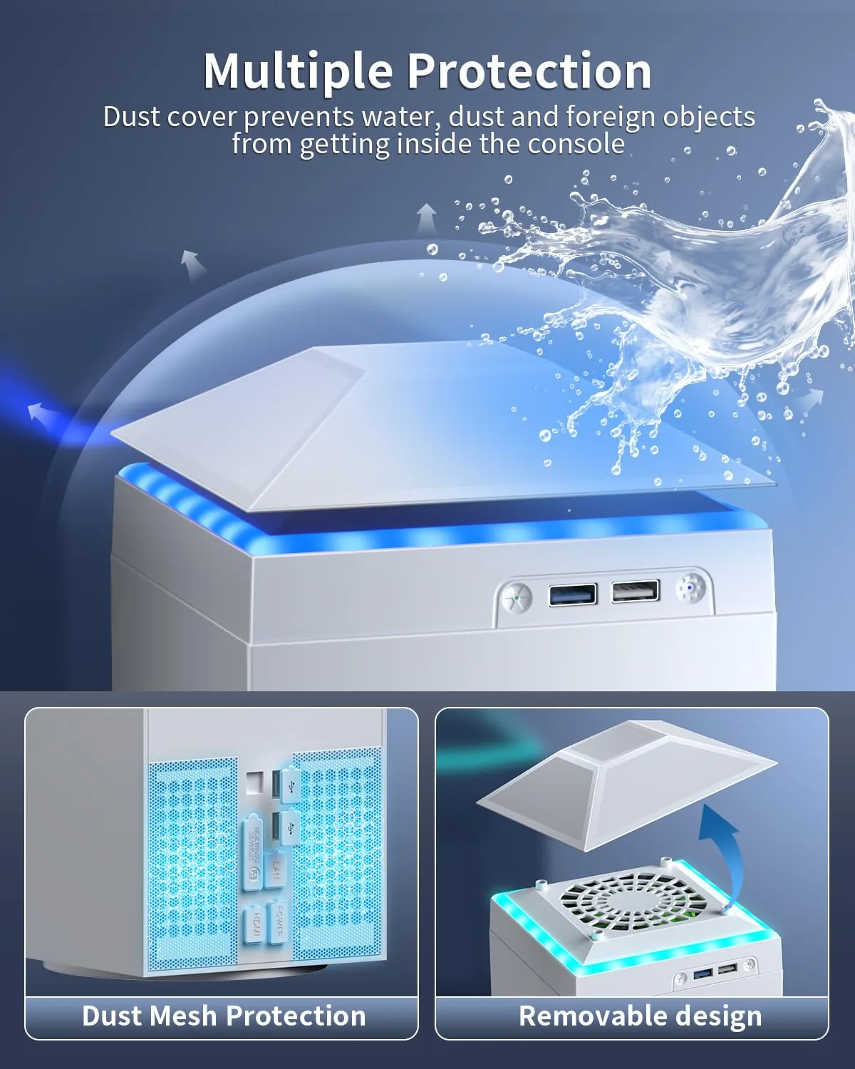 Cooling Fan Dust Proof for Xbox Series X Console with Colorful Light Strip