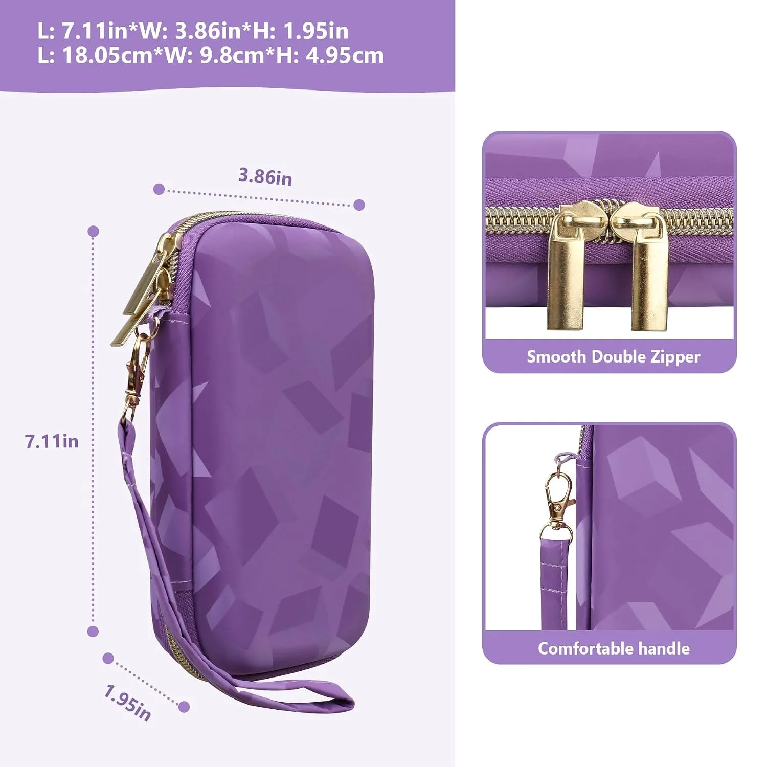 Supmay Hard Carrying Case Compatible with Nintendo DS Lite NDSL, Gameboy Advance Games Storage Holder Travel Bag with Mesh Pocket for USB Charging Cable, Stylus, Earphones, Game Cartridge, Purple
