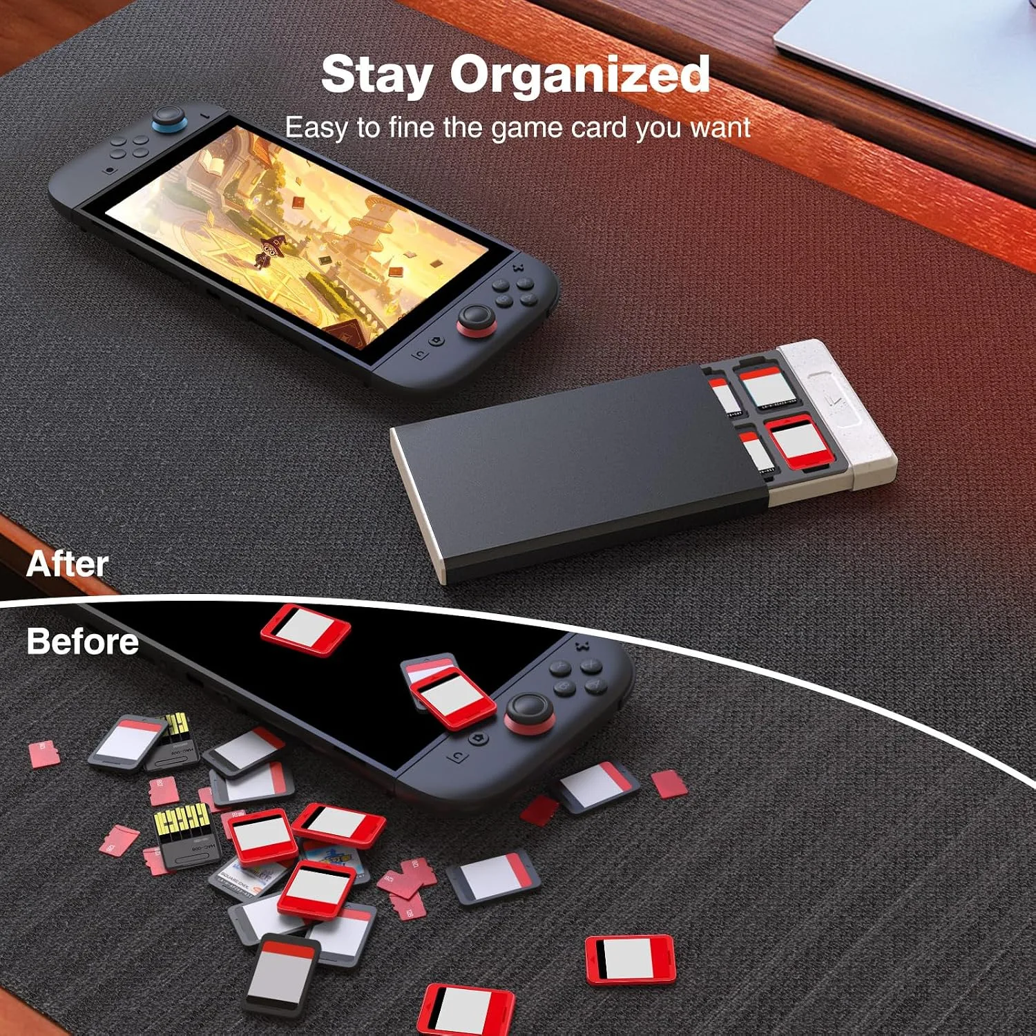 HEIYING Switch Game Case with 40 Precise Slots for Switch 2 / Micro SD Card