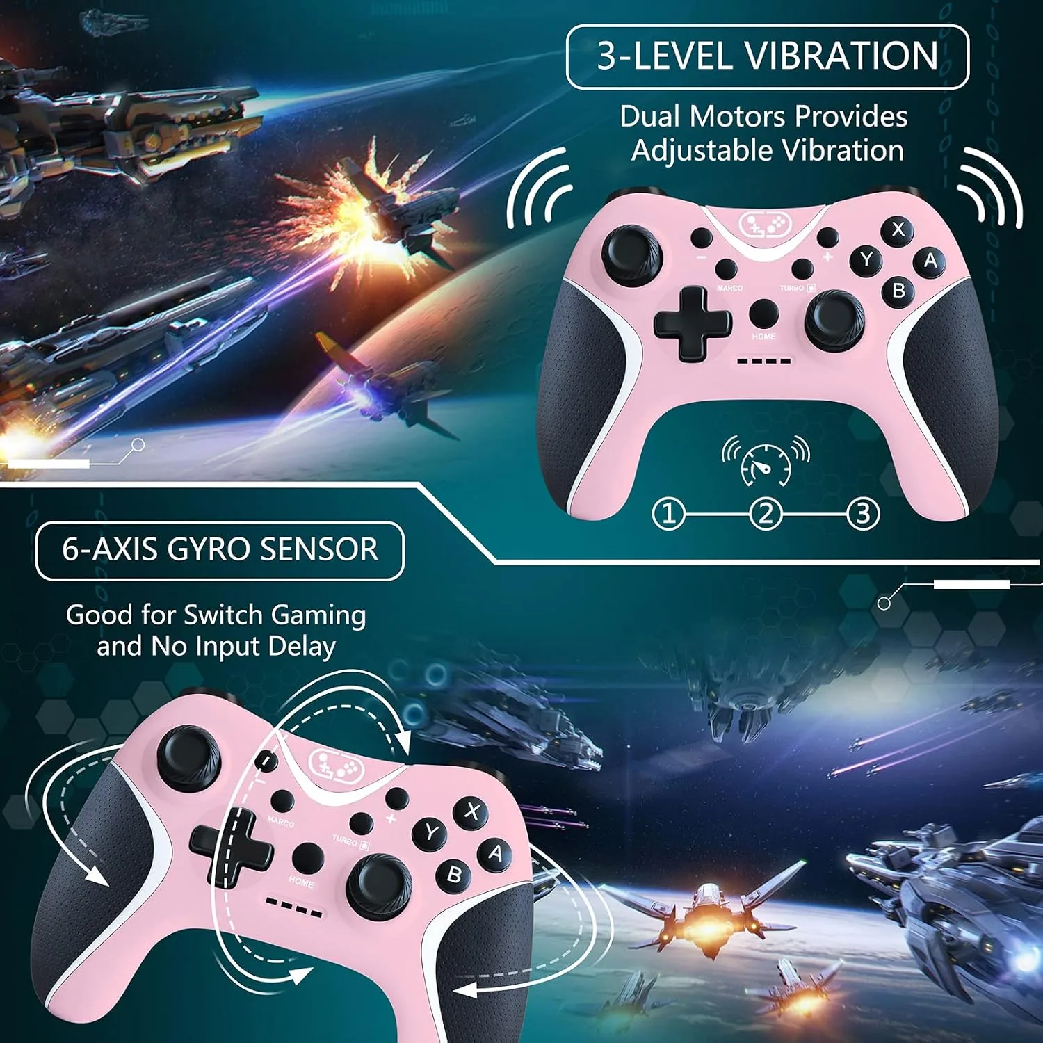 Wireless Switch Pro Controller Compatible with Nintendo Switch/Lite/OLED