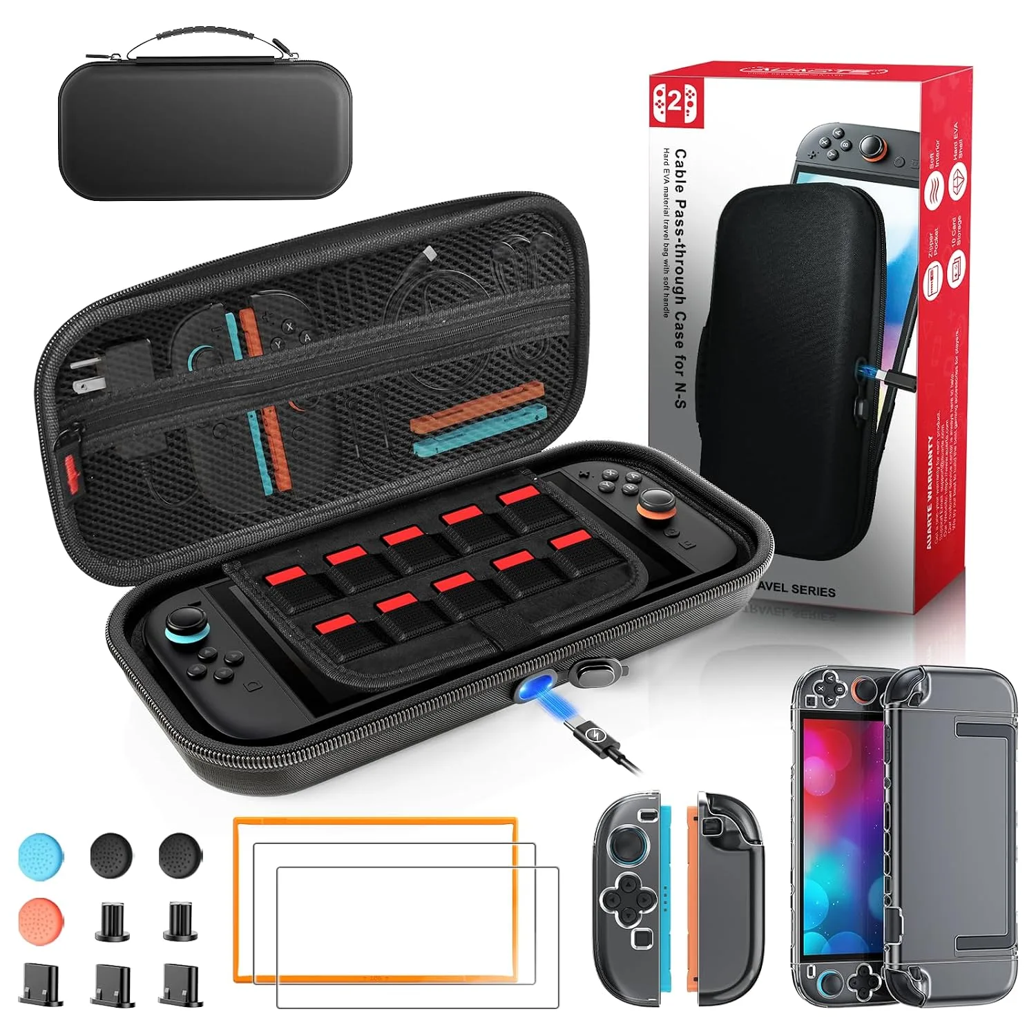 Auarte [Charge Inside Carrying Case for Switch 2 Console (2025)/OLED-Pink