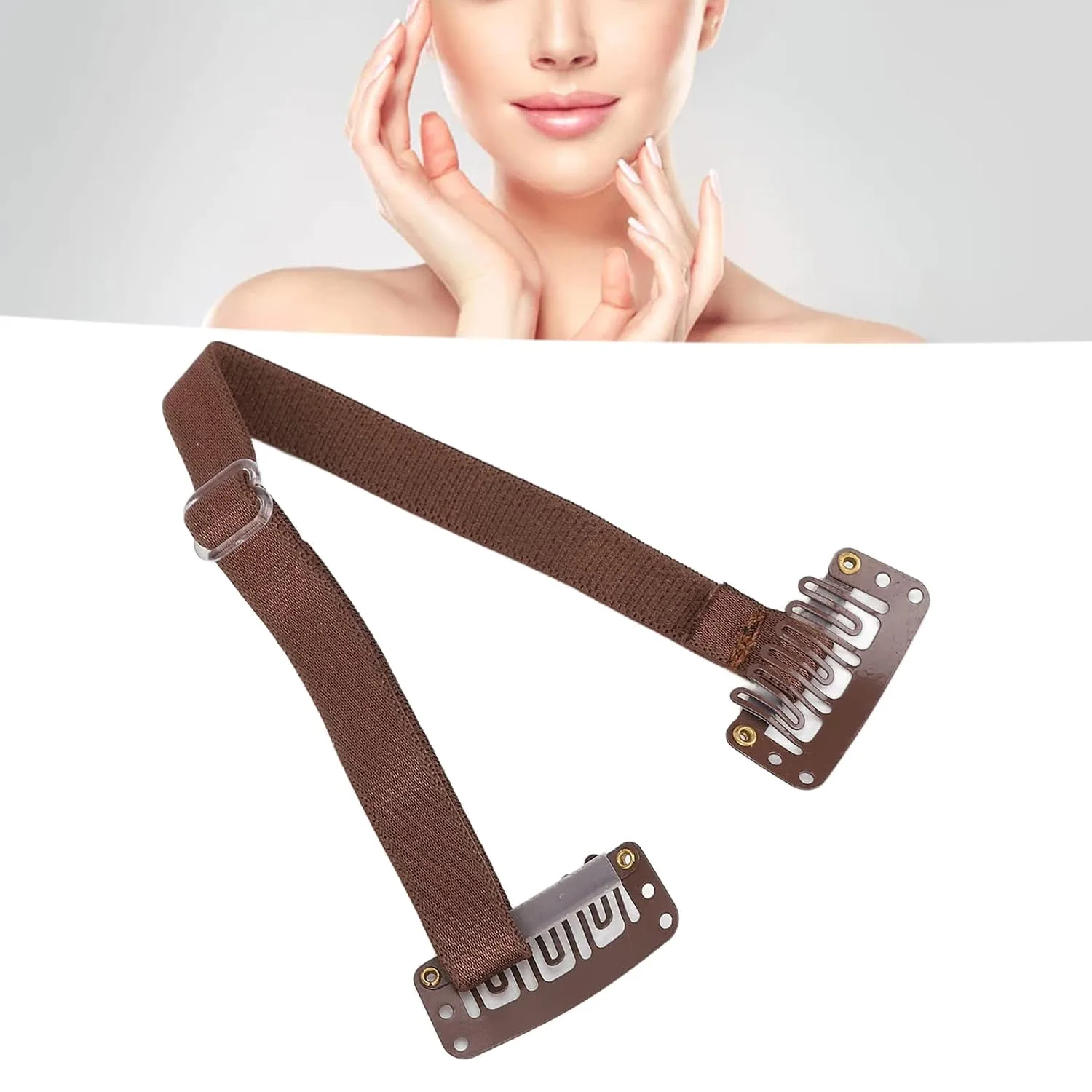 4Pcs Facelift Bands with Clips, Adjustable Elastic Instant Face Band, Invisible Hairpin Face Stretching Lifting Strap, Face Slimming Band, Wrinkles Remove Belt for Face