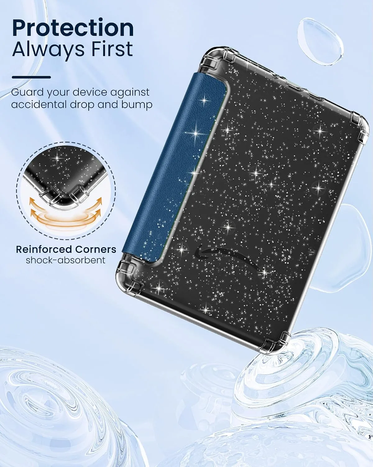 MoKo Case for 7" Kindle Paperwhite 12th Gen & Colorsoft 2024, Dark Sea Blue