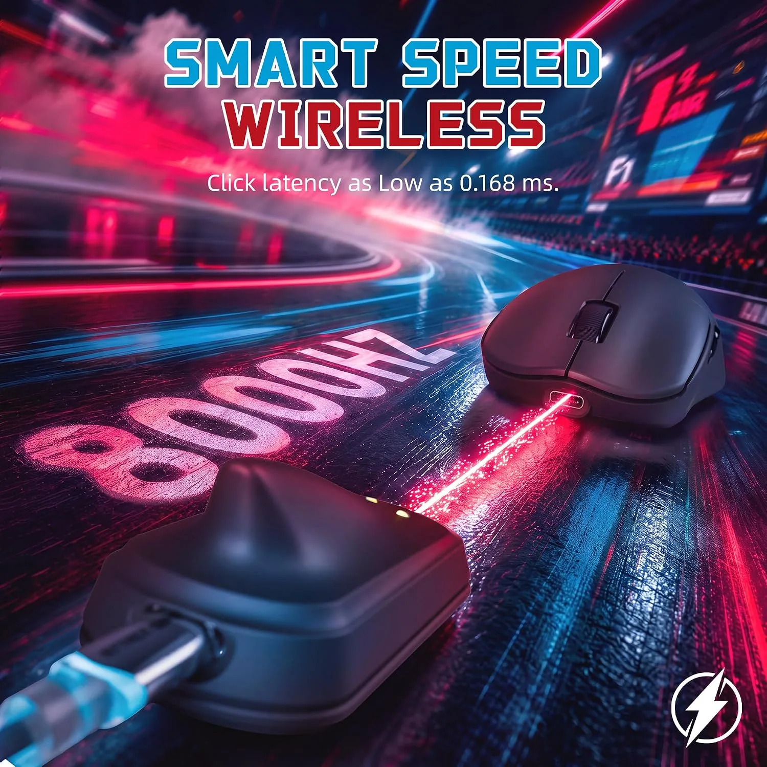 ATTACK SHARK F1 AIR Lightweight Wireless Gaming Mouse - Black