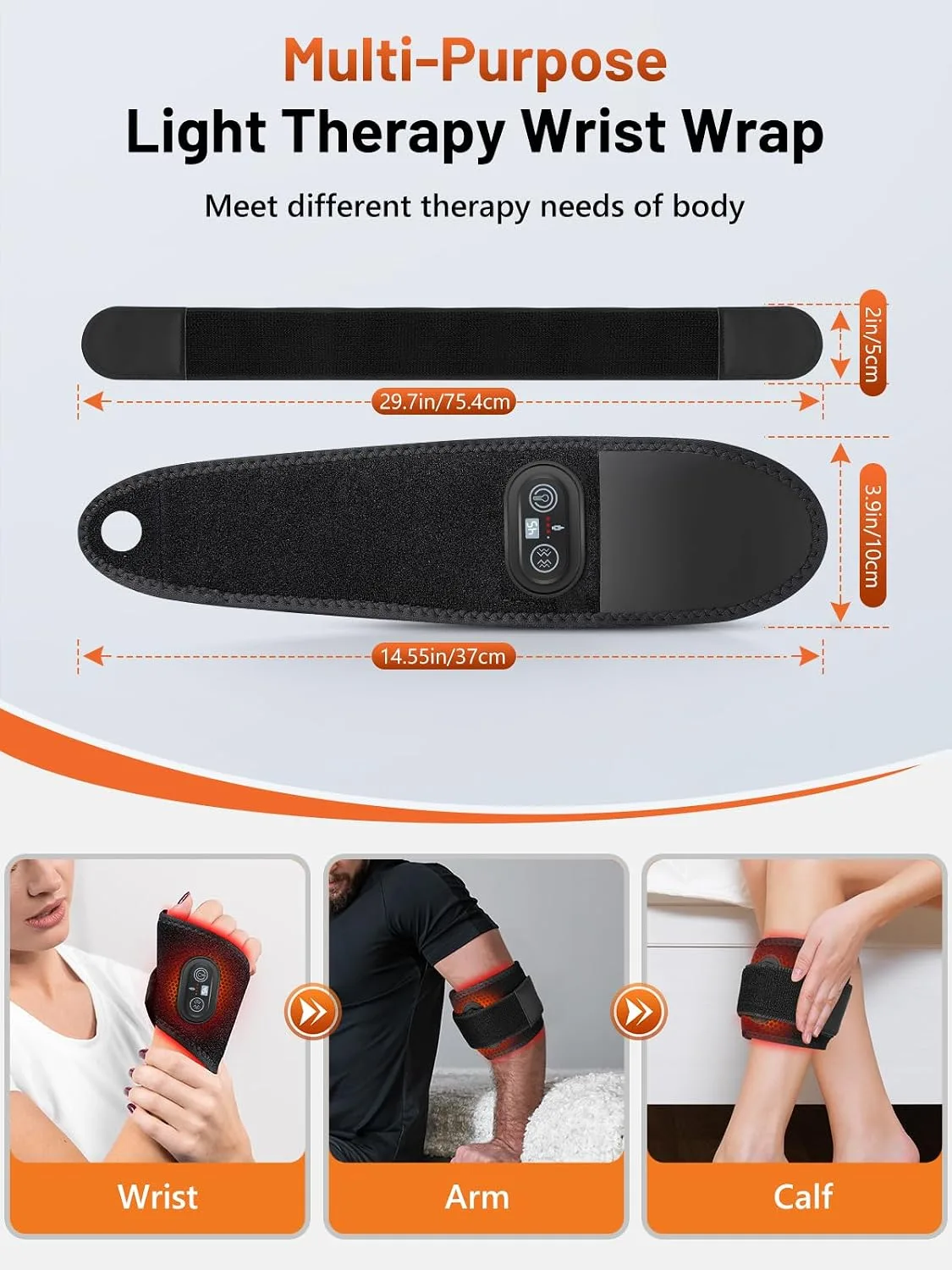 Red Light Therapy for Hand Wrist 5 Heat & 5 Vibration, 3000mAh Controller