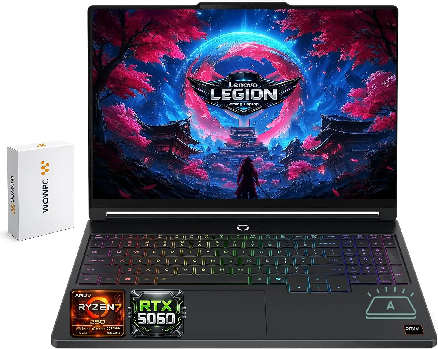 Lenovo Legion 5a Gaming Laptop, AMD Ryzen 7 250, GeForce RTX 5060, 15.3" WQXGA (2560x1600) 165Hz OLED Display, 16GB DDR5 RAM, 512GB SSD, Wi-Fi 7, RGB Backlit, Win 11, Black, w/Portable 500GB Drive