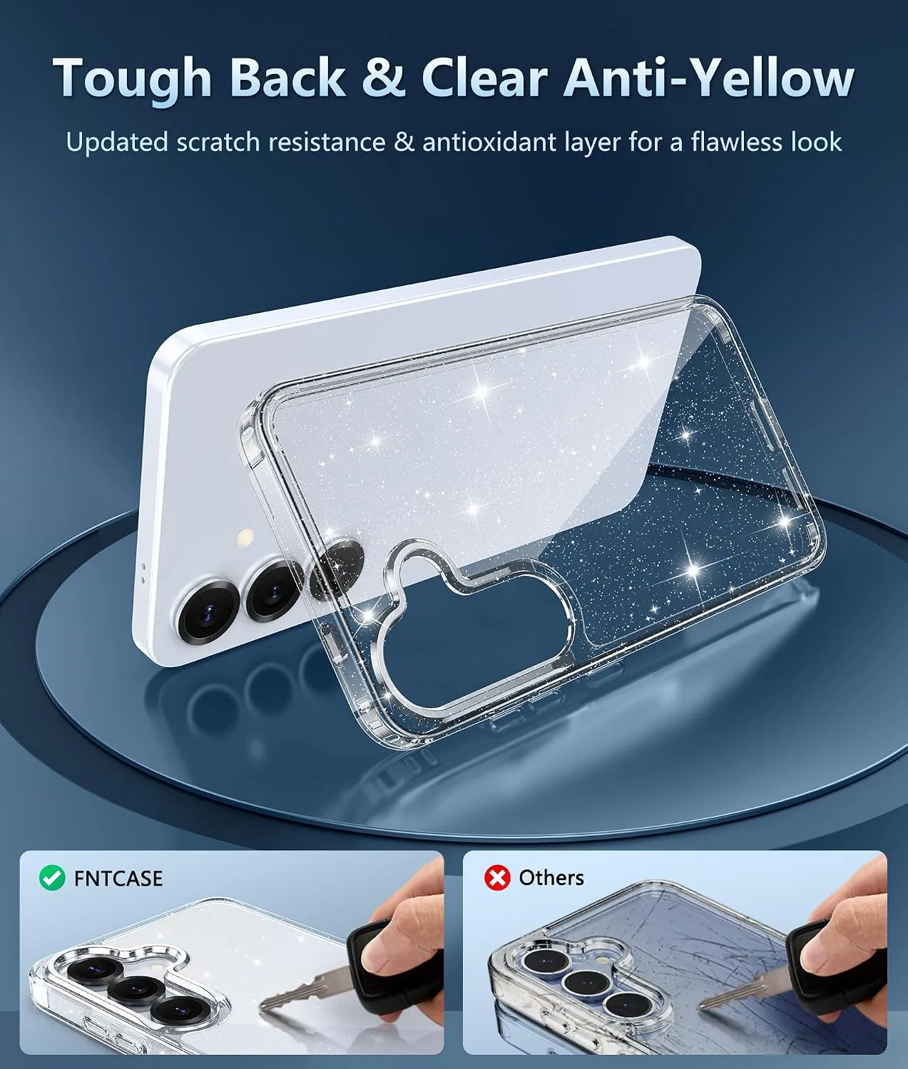 FNTCASE for Samsung Galaxy S25-Plus Case Clear Anti Yellowing Phonecase