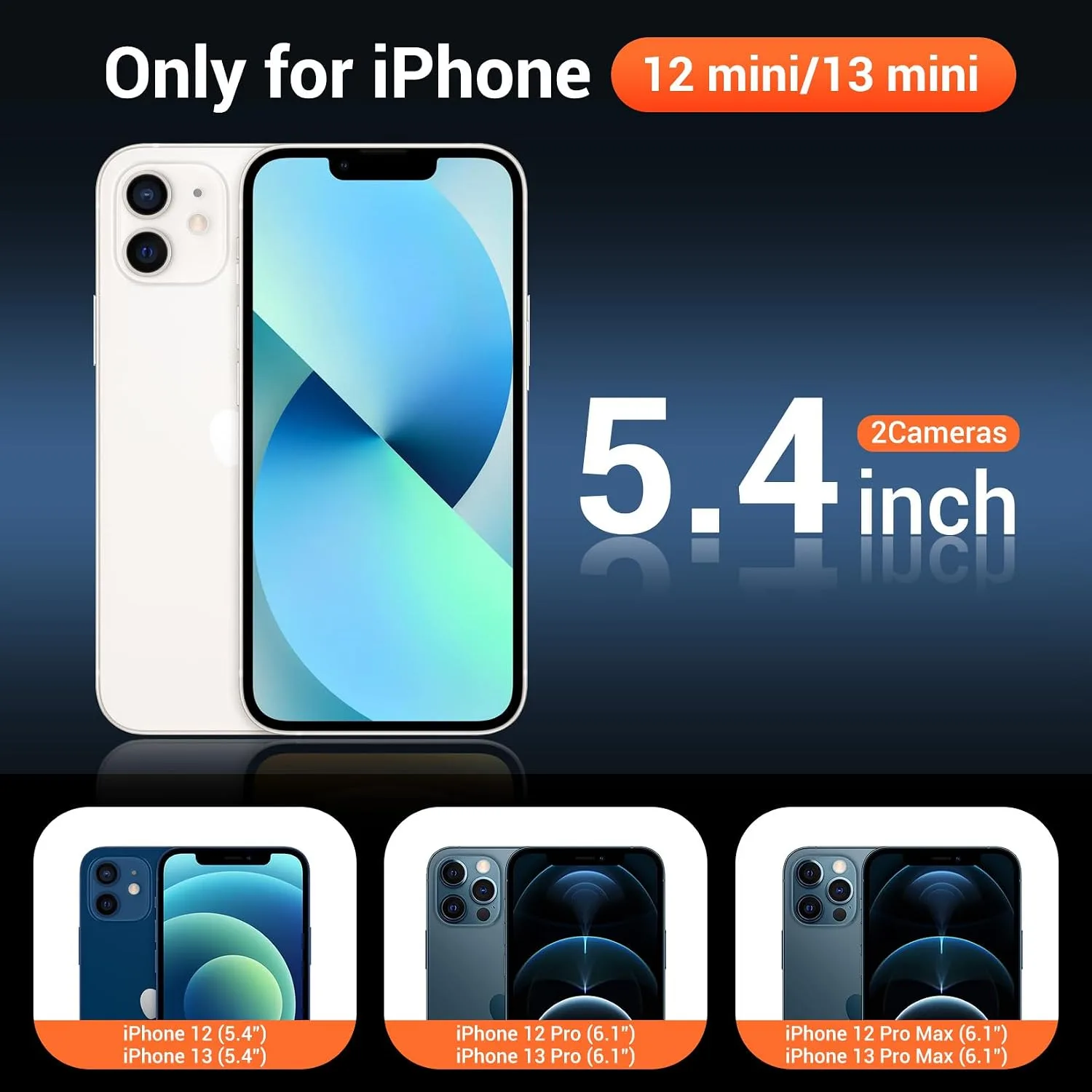 Temdan for iPhone 13/12 MINI Case with Screen Protector Clear