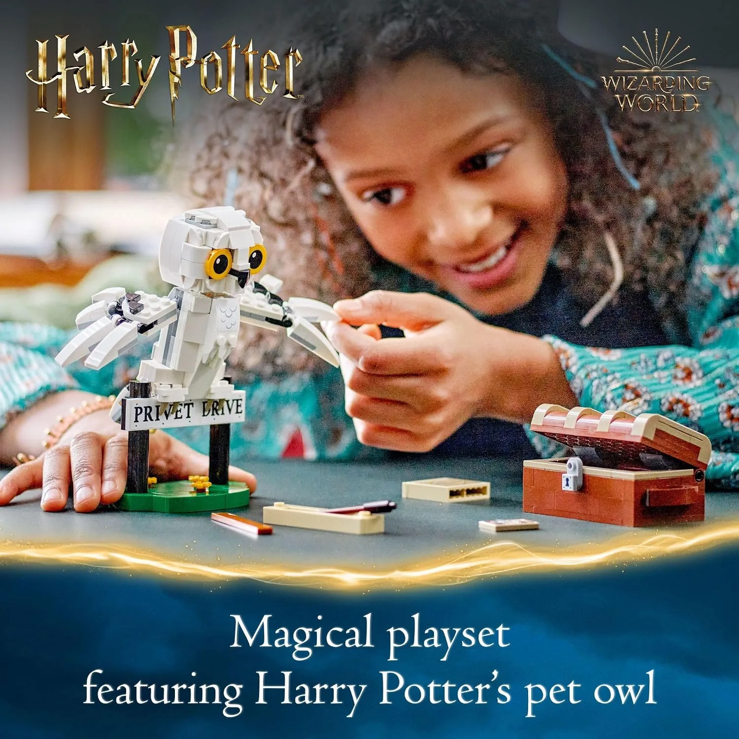 LEGO Harry Potter Hedwig at 4 Privet Drive, Buildable Fantasy Toy with a Harry Potter Owl Figure, Harry Potter Toy for Independent Play, Harry Potter Gift Idea for Girls, Boys and Kids Ages 7+, 76425