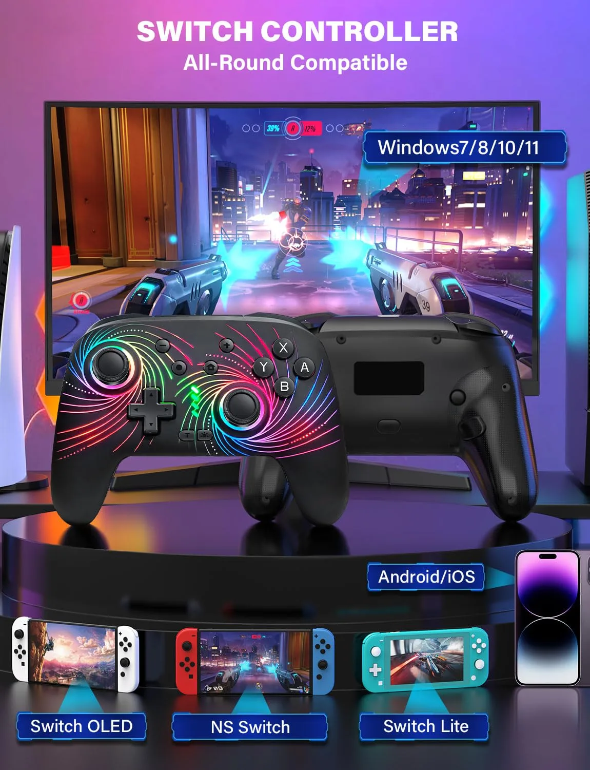 ZRZLMVP Switch Controllers Wireless for Nintendo Switch/OLED/Lite/Switch 2