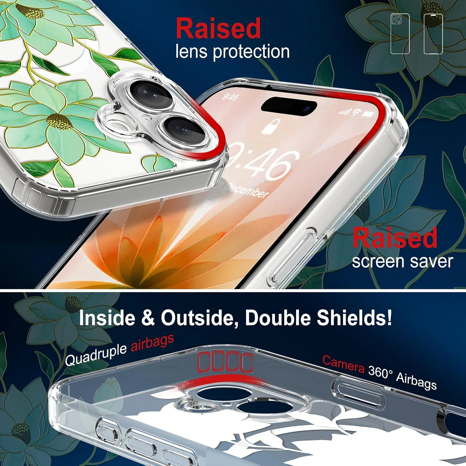 tharlet Magnetic for iPhone 17 Case, Compatible with MagSafe Magnolia