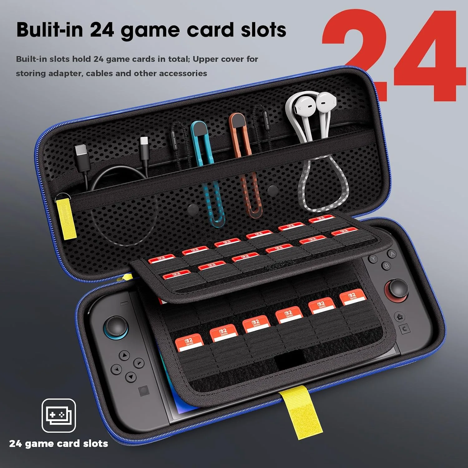ProCase Carrying Case for Nintendo Switch 2 2025, Slim Travel Case -Blue