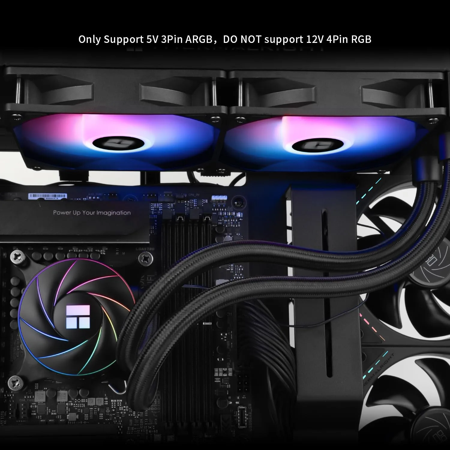 Thermalright Aqua Elite 240 ARGB CPU Water Cooler, with Double PWM Fans, 1550RPM Speed,for AMD/AM4/AM5& Intel LGA1150/1151/1155/1156/1200/ 1700/1851(AE240 ARGB)