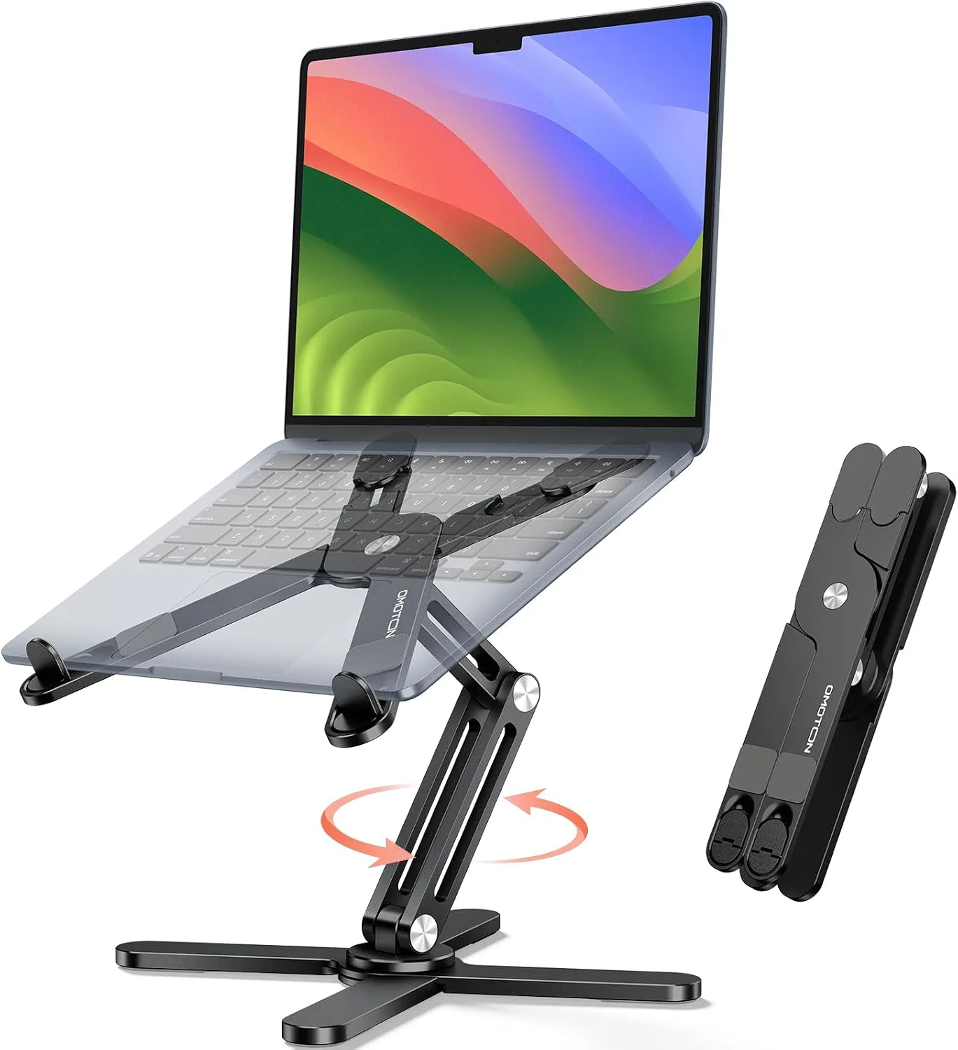 Base para laptop Omoton LA10 giratoria 360° plegable negra