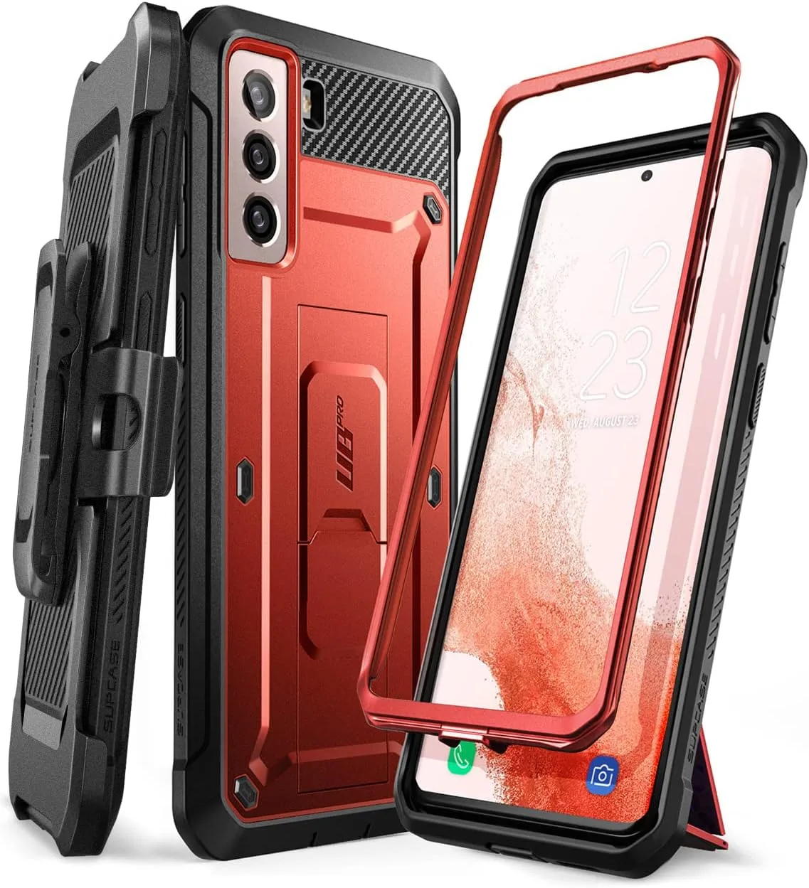 SUPCASE for Samsung Galaxy S22 Case with Built-in Kickstand, Ruddy