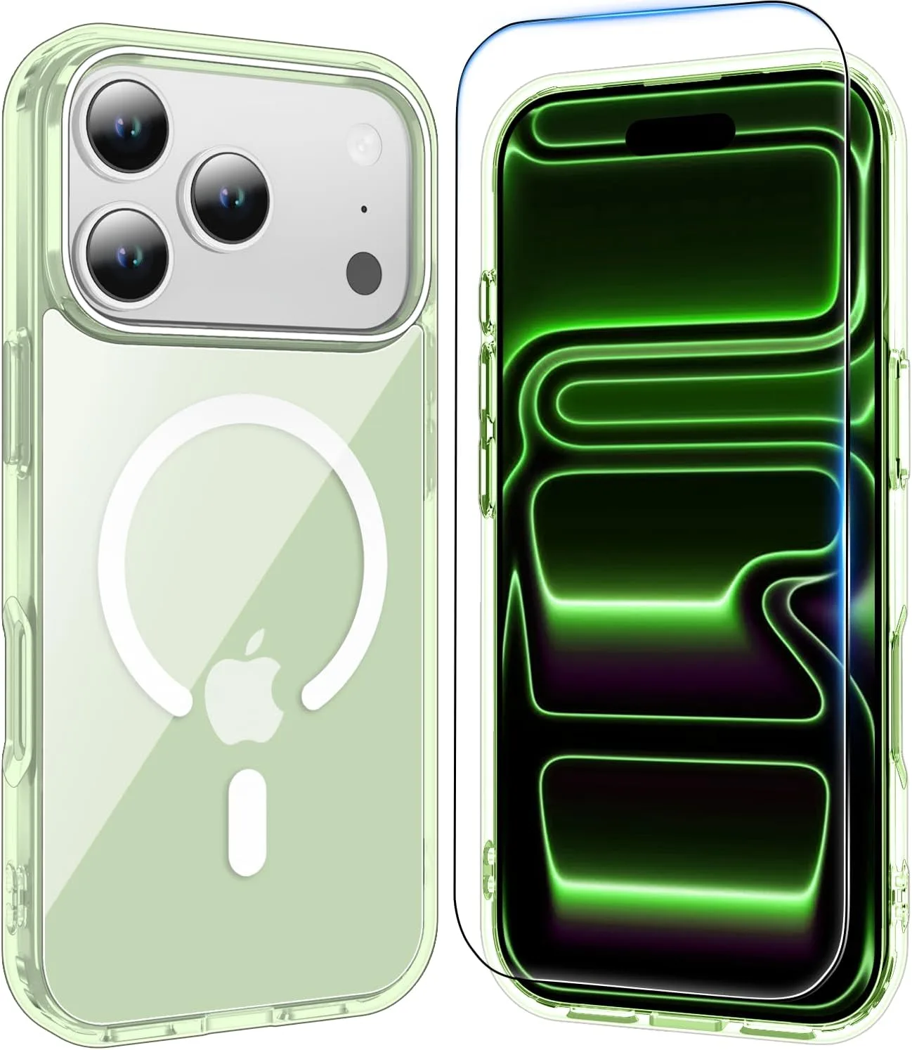 Temdan for iPhone 18 Pro Max Case/iPhone 17 Pro Max Case, Clear Green