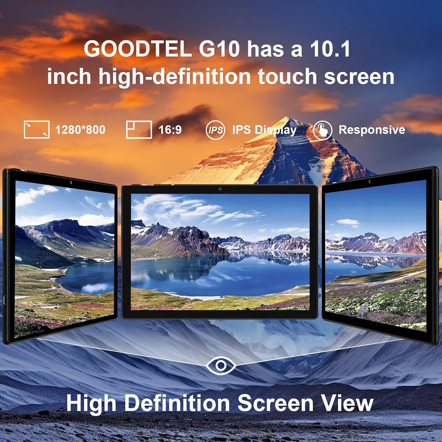 GOODTEL 2026 10 Inch Android Tablet, 14GB RAM+128GB ROM,Octa-Core，Expandable up to 2TB TF Card, 8000mAh Battery, Tablet with Keyboard and Mouse Bundle for Study & Entertainment BLU