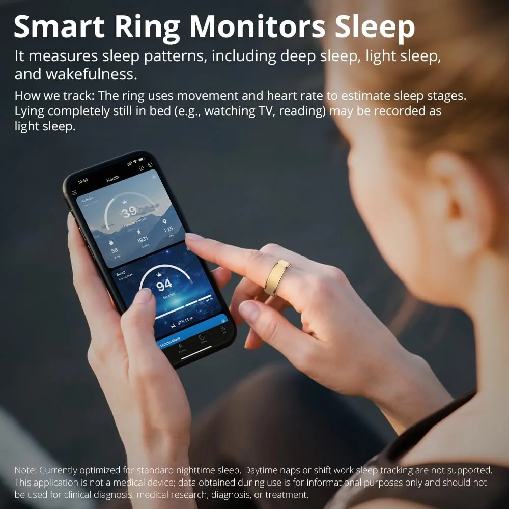 COLMI R10 Smart Ring, Sleep Health & Skin Temperature & 5ATM(Rose Gold, 8)