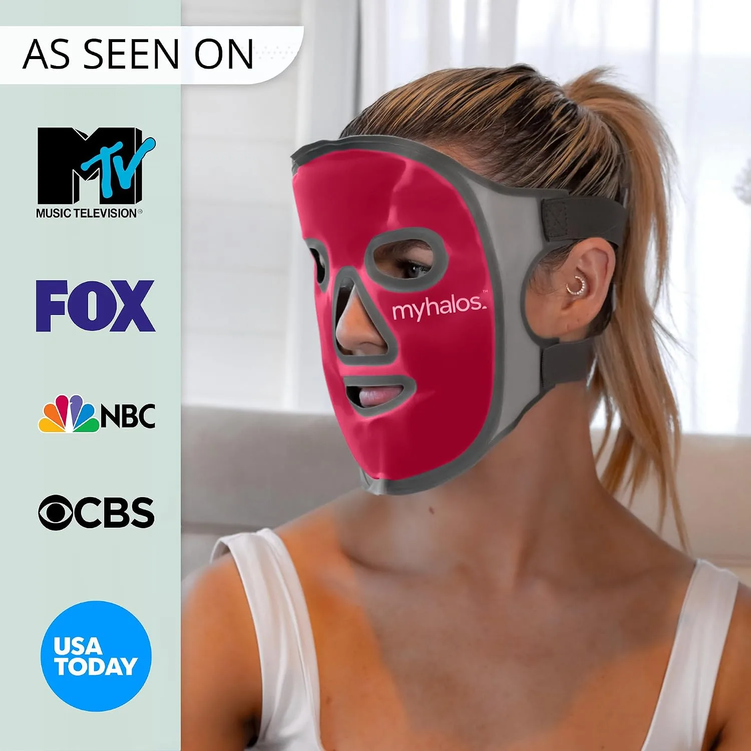 MyHalos® Ice Face Mask, Cooling Gel Pack for Migraine, Swelling & Puffiness