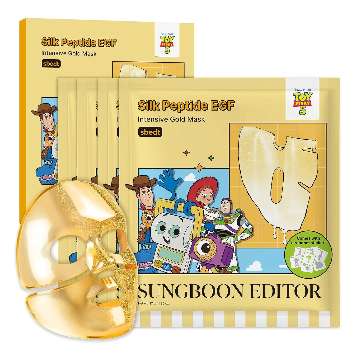 SUNGBOON EDITOR Silk Peptide EGF Gold Mask TOY STORY 5 EDITION, 4EA