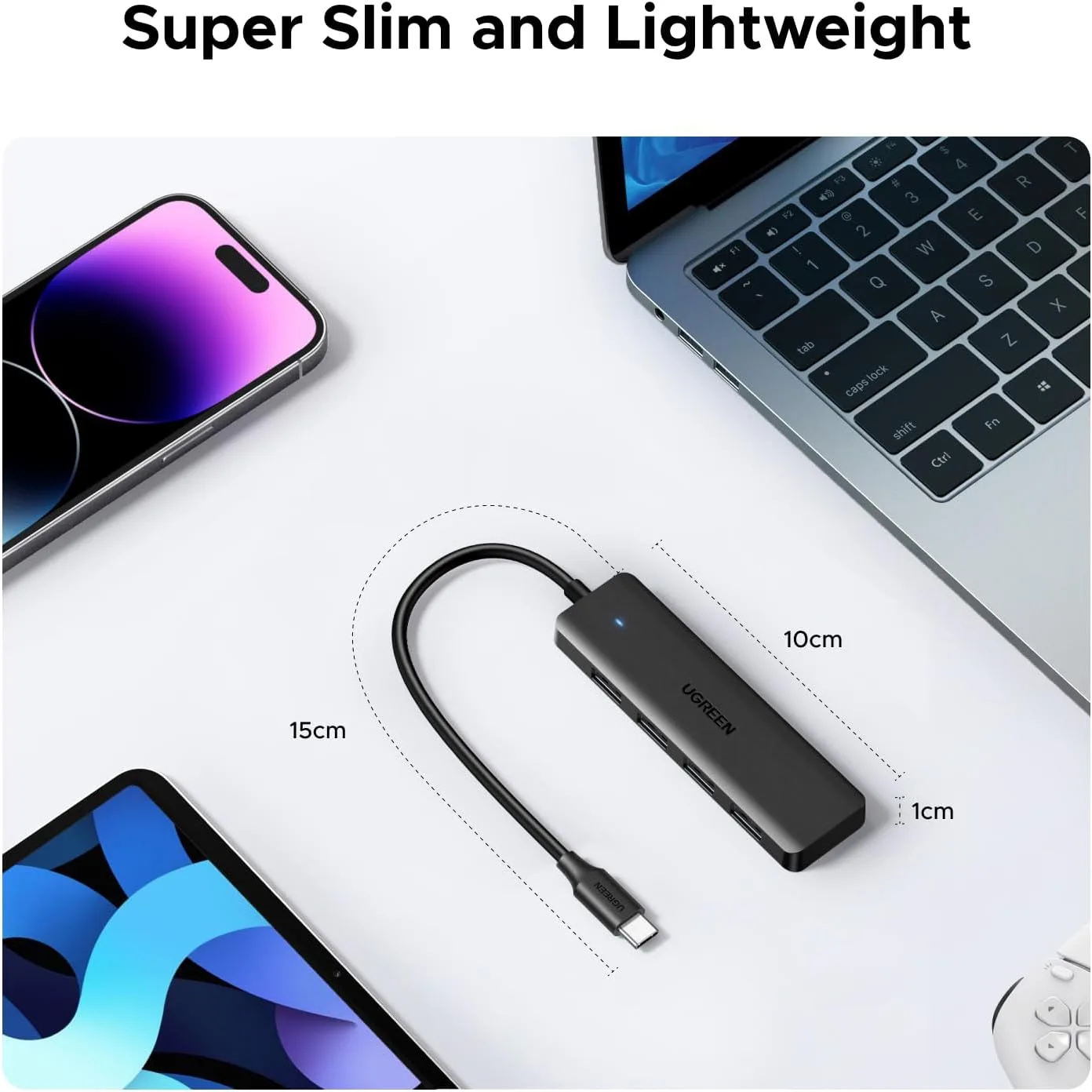 UGREEN USB C Hub, 4 Ports USB A Splitter Ultra-Slim USB Expander, 0.5 ft