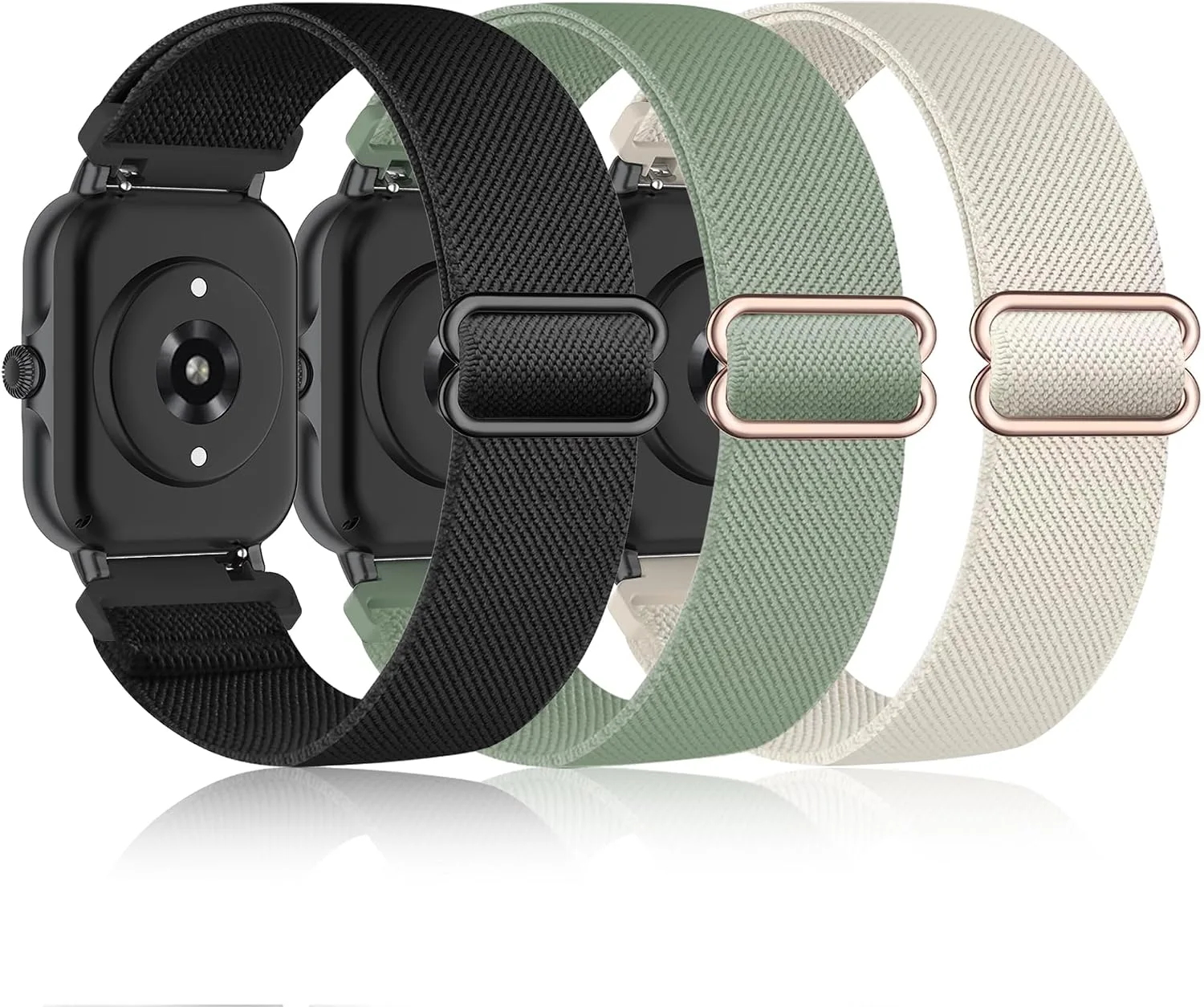 3 Pack Stretchy Nylon Bands for IDW13,IDW16,IDW19 Smartwatch Bands, 22mm Elastic Straps for Fitpolo IDW13/Woneligo W13/FITVII HM57, TOOBUR/ENOMIR/MILOUZ/Gydom/Faweio/Amzhero/Tensky IDW19 Smart Watch for Women Men