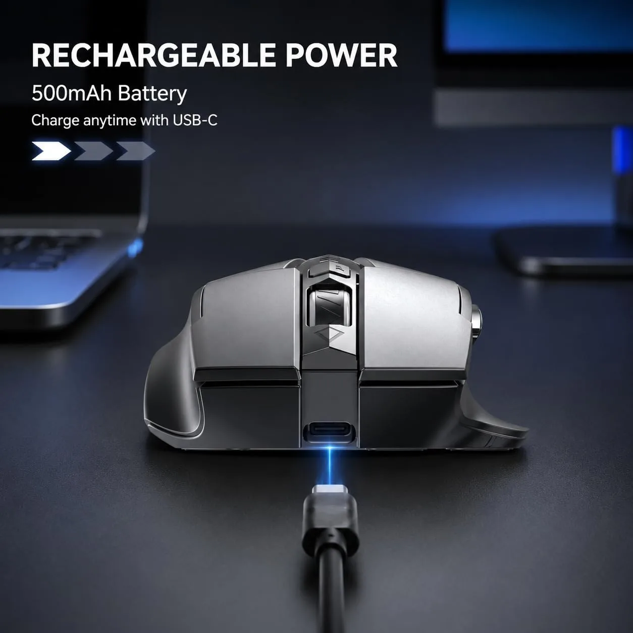 INPHIC Bluetooth Mouse Wireless, Tri-Mode, Upgraded Visible Battery