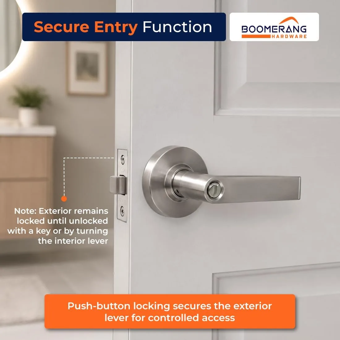 Boomerang Heavy-Duty Entry Function-Keyed Alike Commercial Lever Door Lock