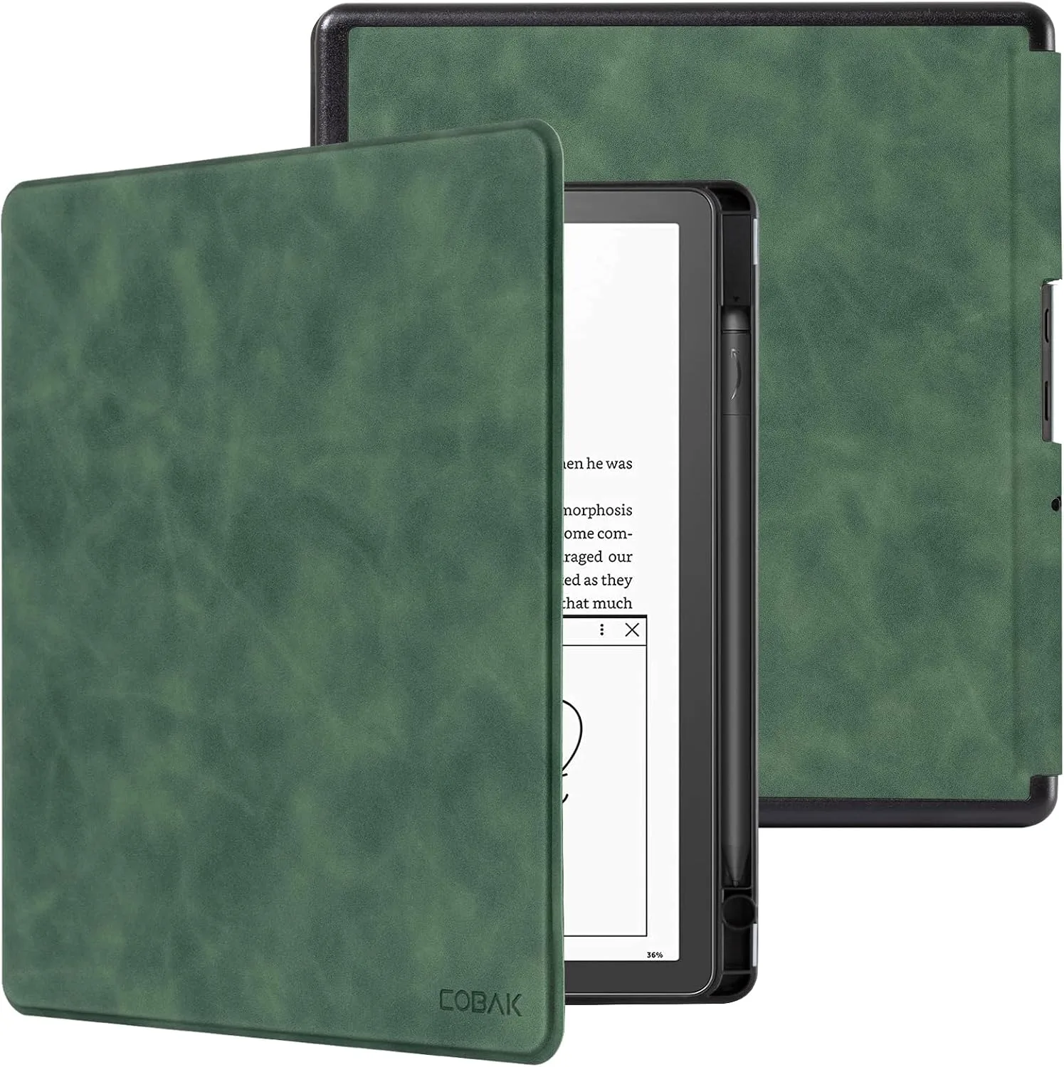 CoBak Case for Kindle Scribe - All New PU Leather Cover with Auto Sleep Wake Feature for Kindle Scribe 10.2" 2022 & 2024 Released with Pen Holder
