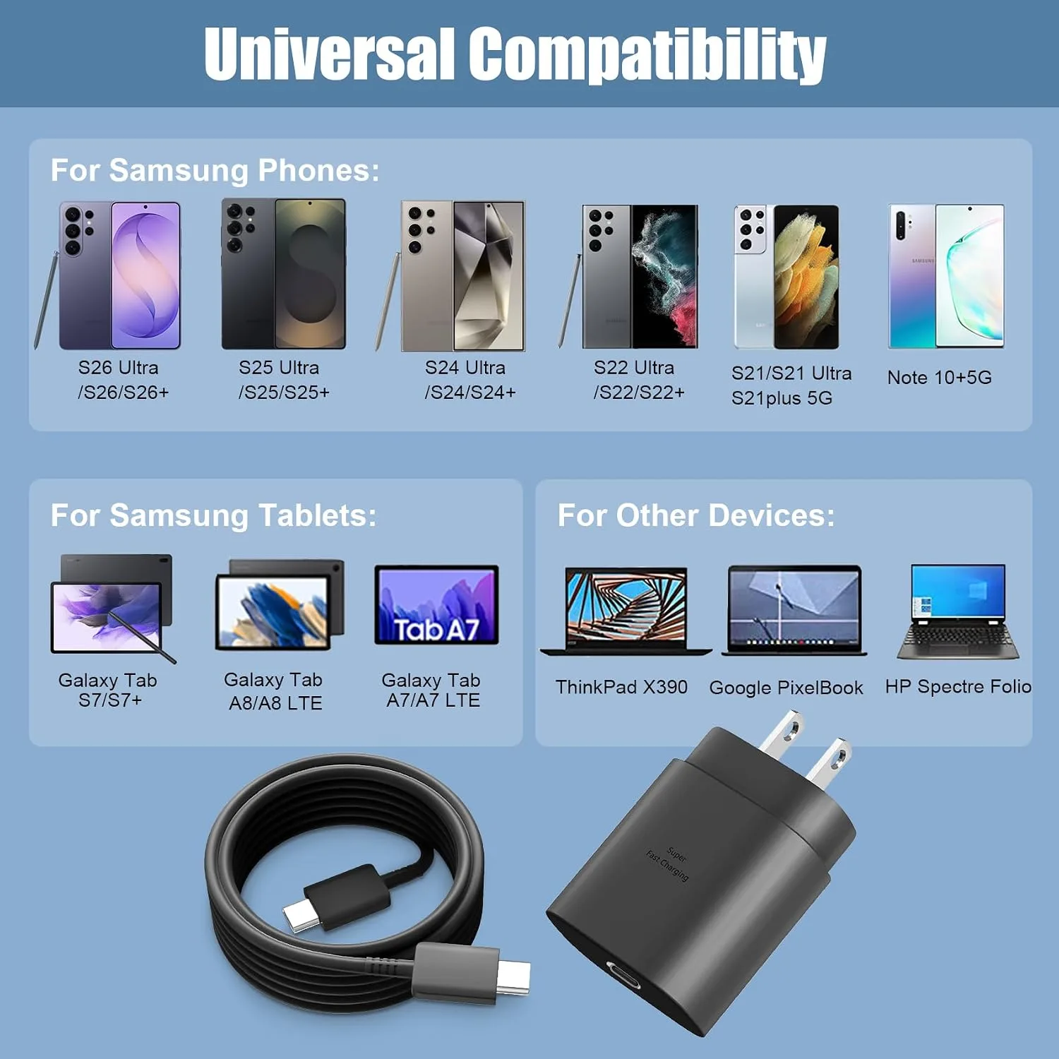 Super Fast Samsung Charger Type C 25W USB C Android Phone Charger Block