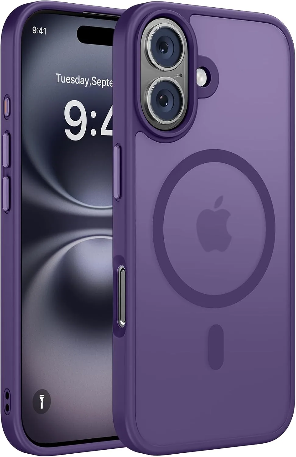 Miracase Magnetic Series for iPhone 16 Case [Compatible with MagSafe] Military-Grade Protection, Anti-Fingerprint, Slim Phone Case for iPhone 16 6.1 inch - Deep Purple