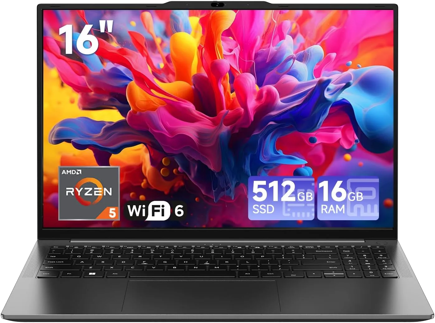 CHUWI Gaming Laptop 16'', 16GB RAM 512GB SSD, AMD Ryzen 5 (Beat i7-1355U)