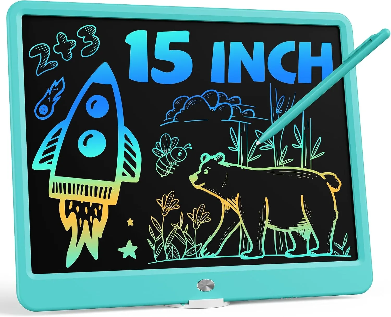 Pizarra LCD Bravokids 15 pulgadas para dibujo infantil color azul
