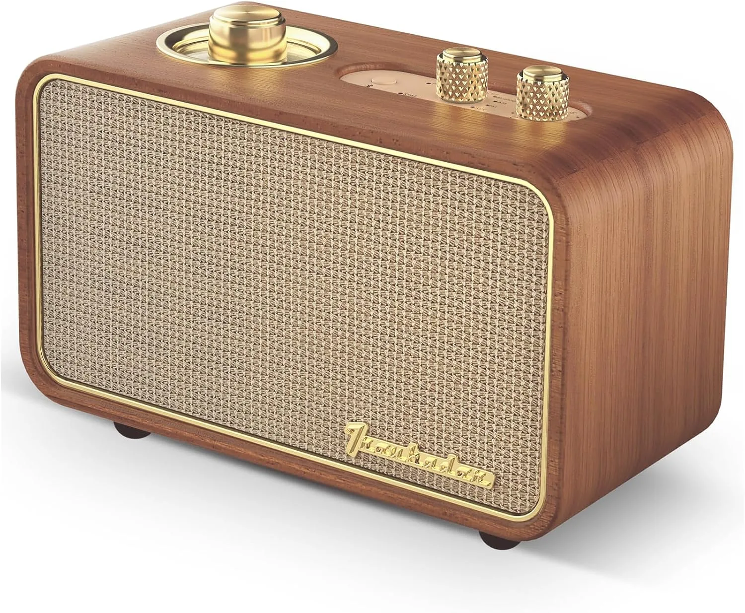 Portable Bluetooth Speaker-AM FM Retro Radio Wireless, Retro Wood