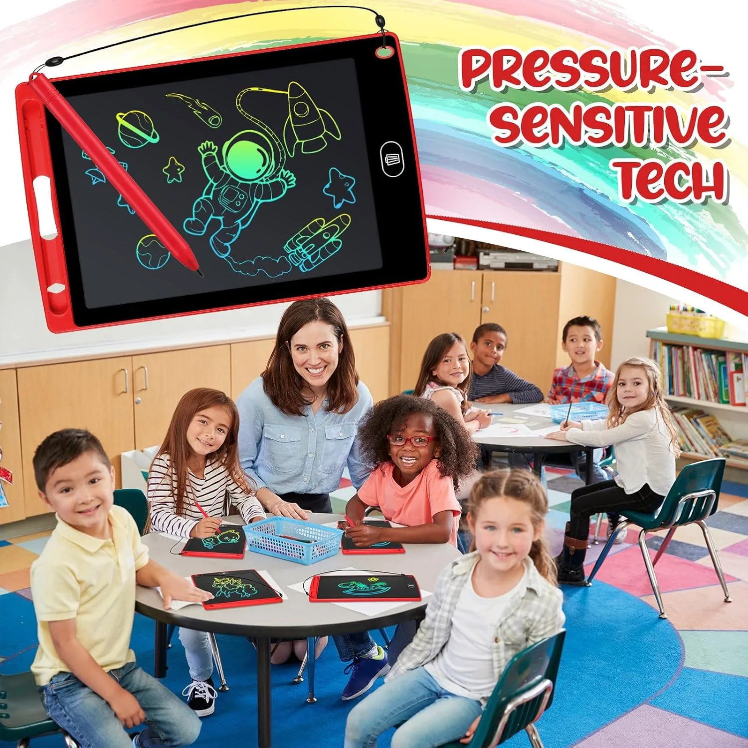 Zhehao 20 Pack 8.5 Inch LCD Writing Tablet Drawing Board,Red,Classic