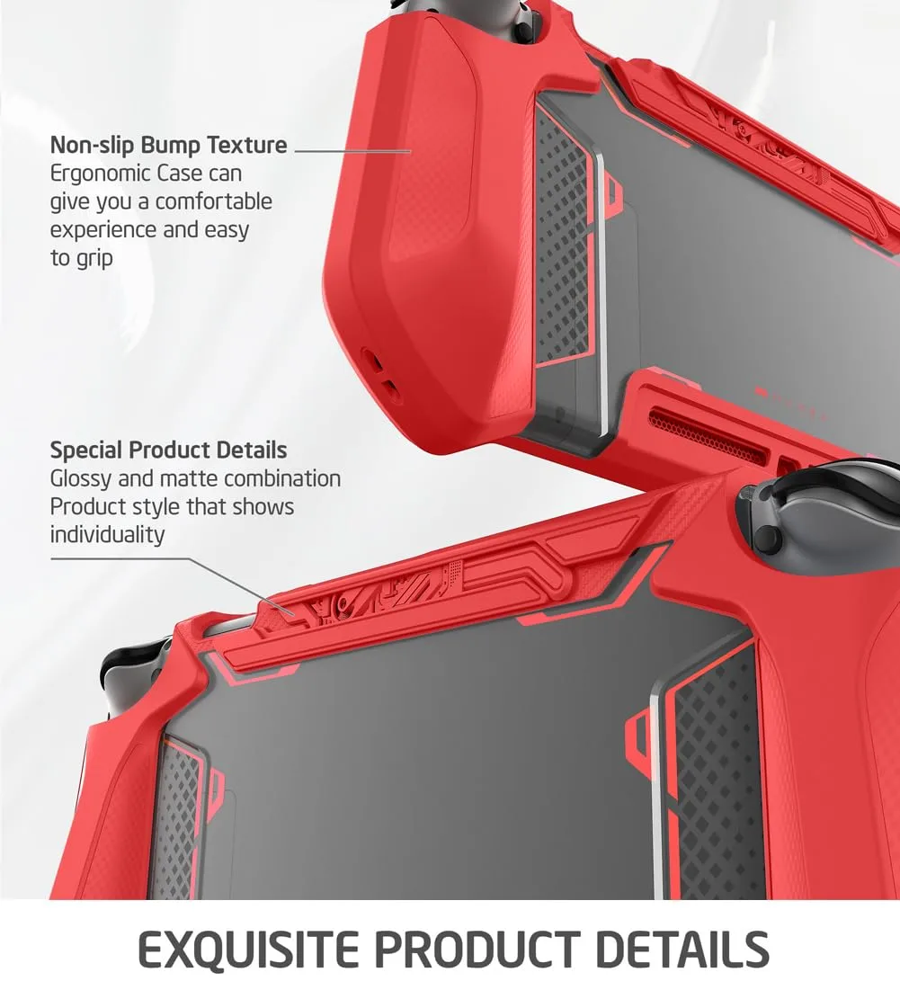 Mumba Dockable Case for Nintendo Switch (2017 Release), [Blade Series] TPU Grip Protective Cover Case Compatible with Nintendo Switch Console and Joy-Con Controller (Red)