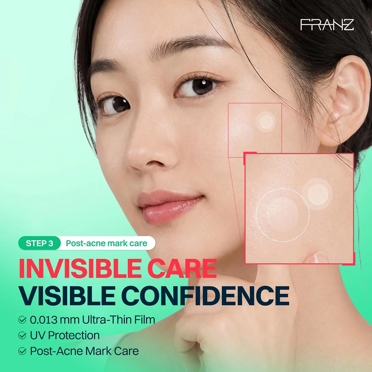 FRANZ Invisible Post-Acne Mark Patches for Dark Spots, 72 Count