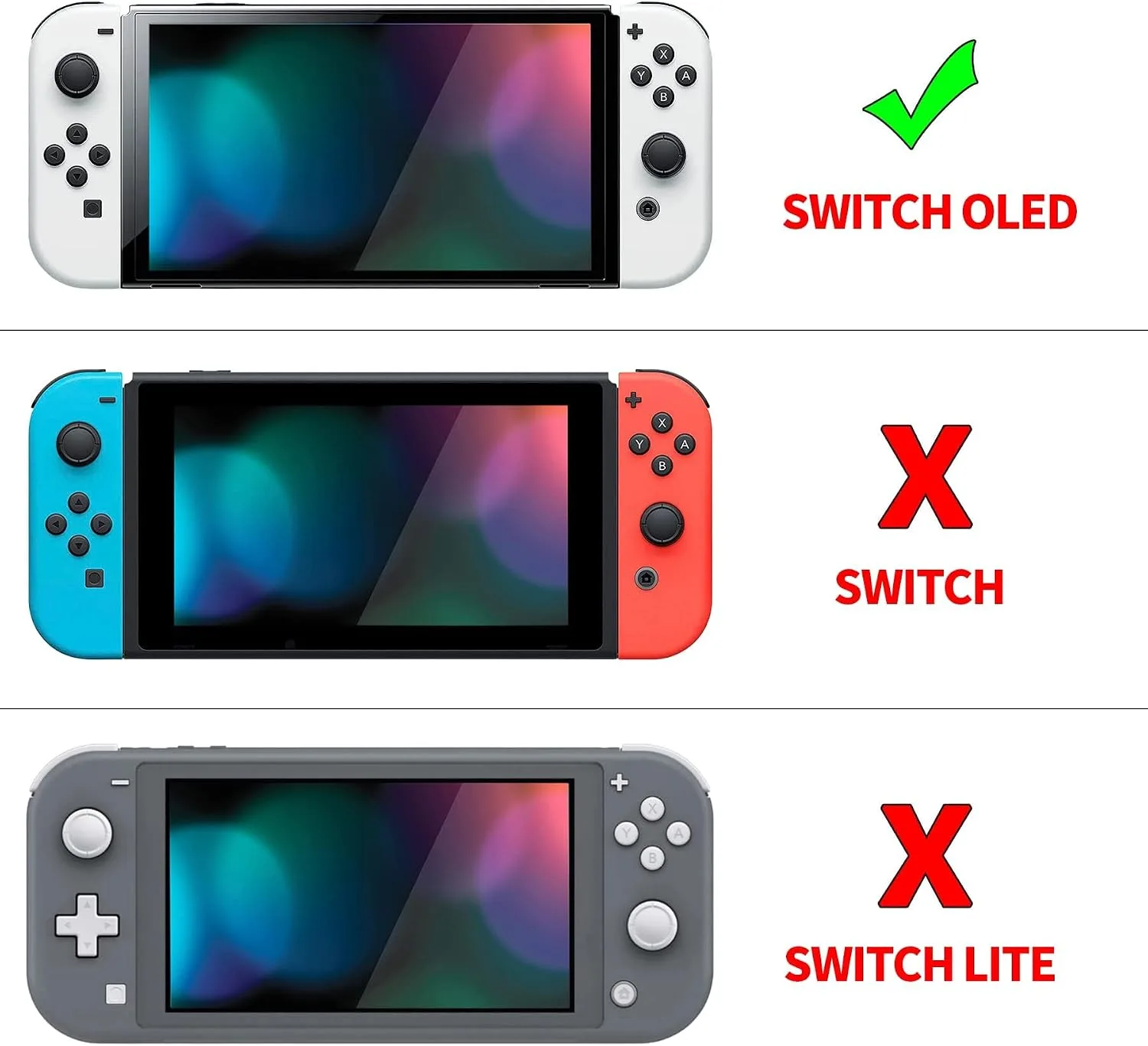 PlayVital AlterGrips Protective Slim Case for Nintendo Switch OLED, Ergonomic Grip Cover for Joycon, Dockable Hard Shell for Switch OLED w/Thumb Grip Caps & Button Caps