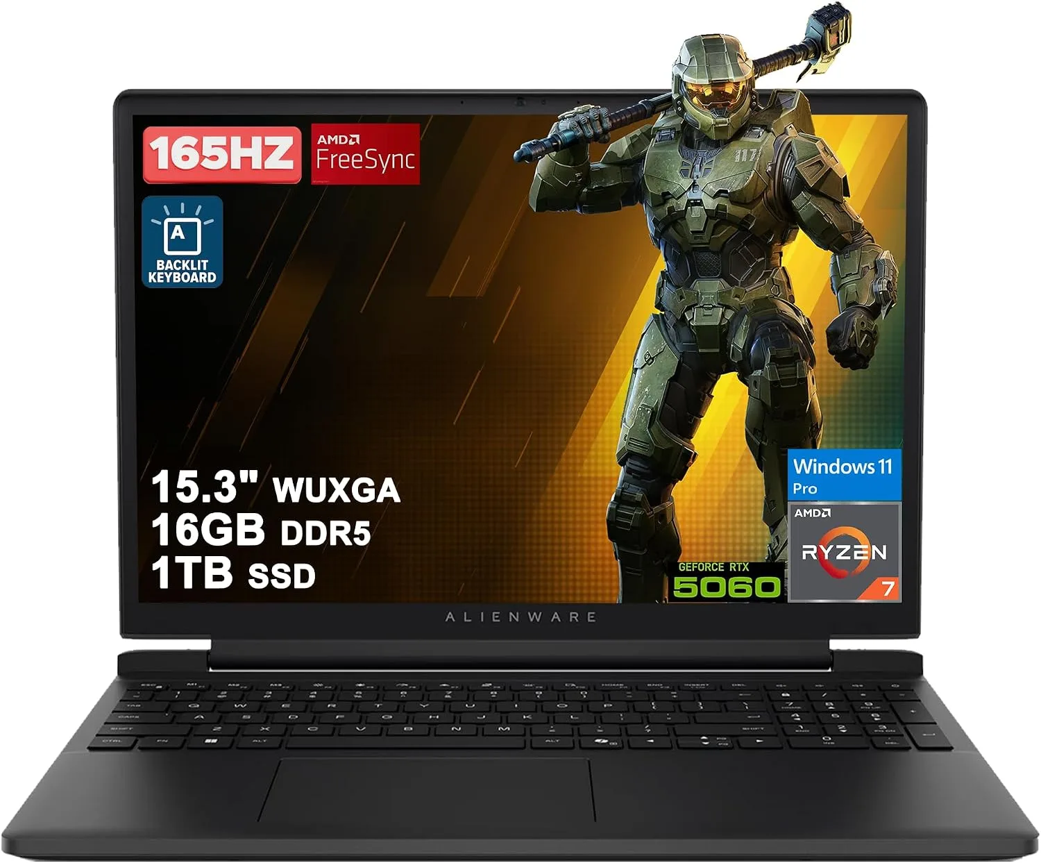 Laptop Dell Alienware 15 AI Gaming Ryzen 7 260 16GB DDR5 1TB SSD RTX 5060 15.3" WUXGA 165Hz