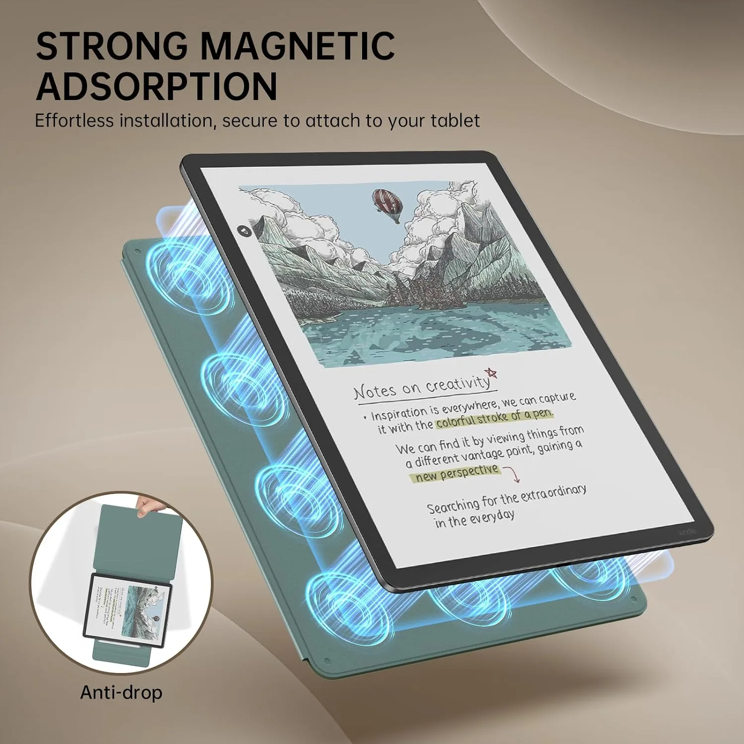 MoKo Magnetic Case for 11" Kindle Scribe 3rd & Colorsoft 1st, Turquoise
