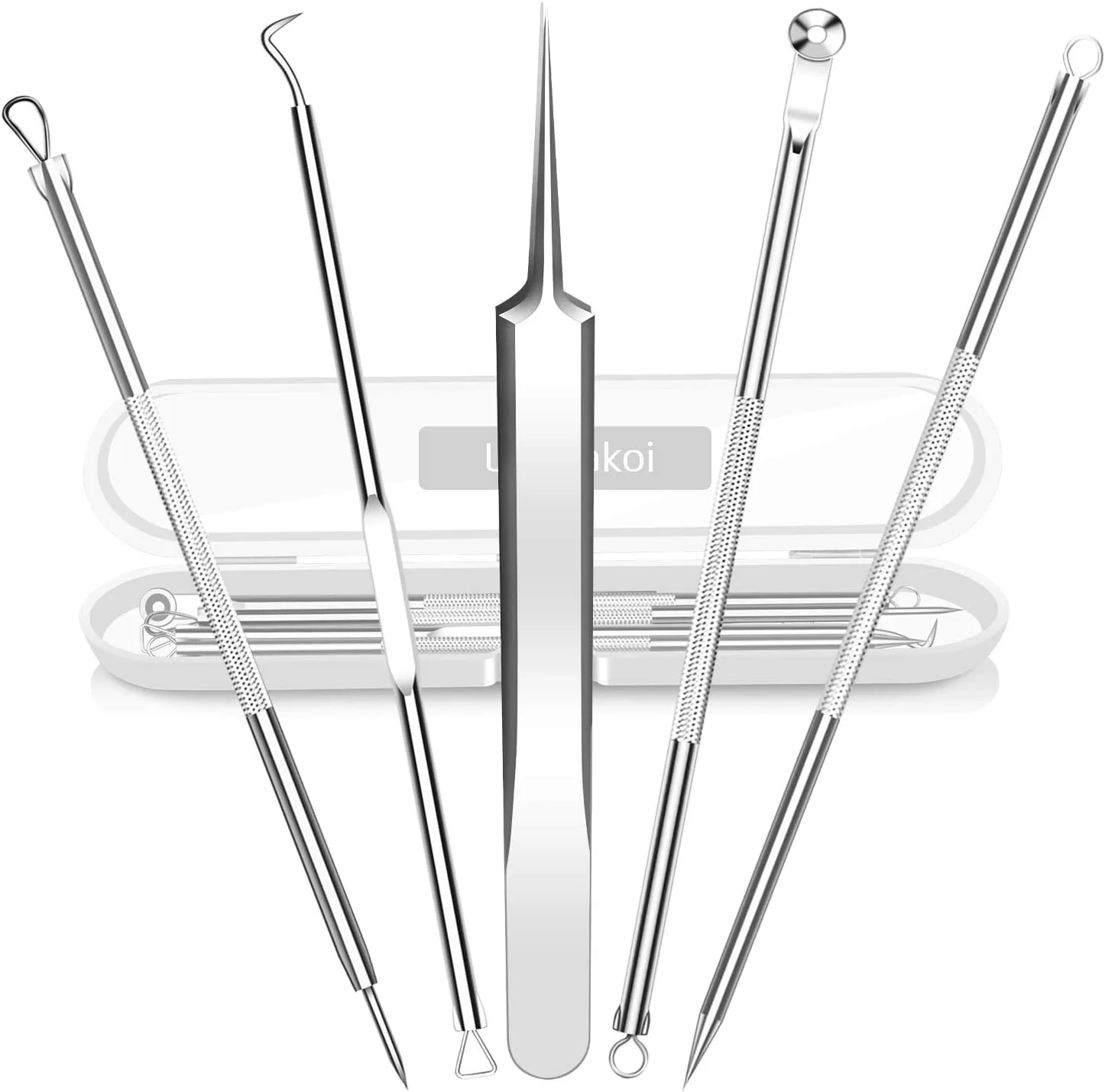 Best Blackhead Remover, Blackheads Blemish Removing, Acne Whitehead Removal Kit, Pimple Comedone Extractor Tool, Popper Pimples Treatment, with Tweezers, Risk Free for Face Forehead Nose